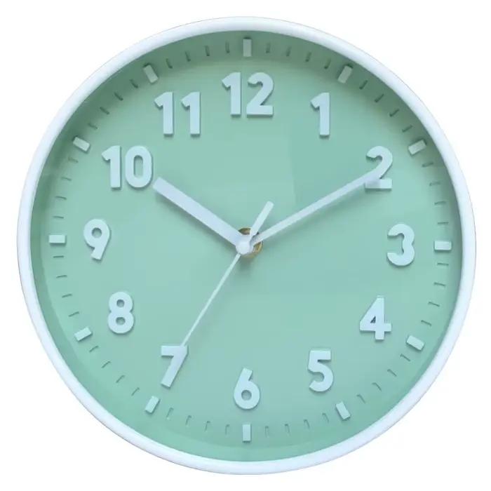 Horloge murale 3D mignonne de 8 pouces, horloge murale silencieuse à piles, horloge ronde colorée sa
