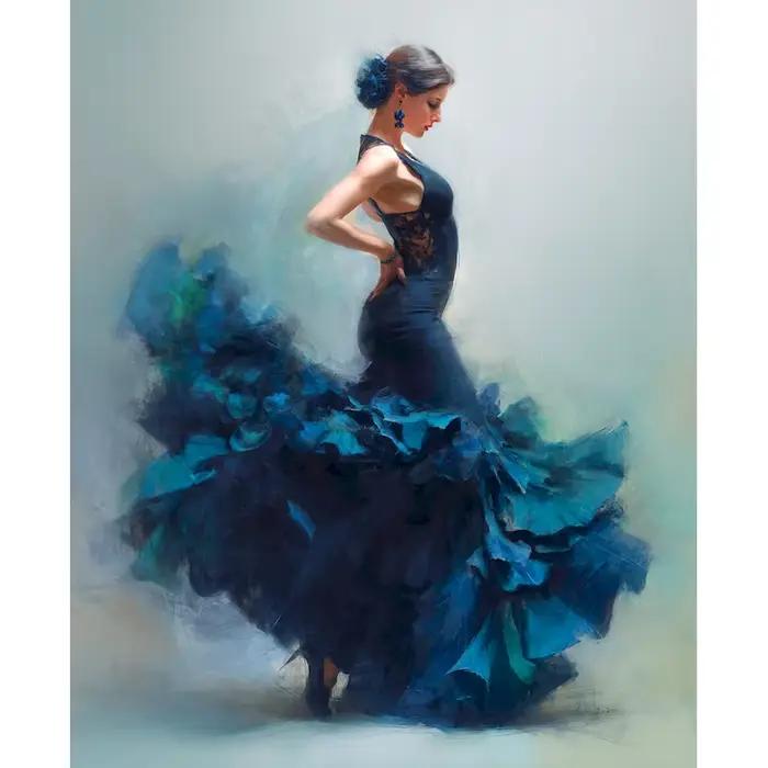 Gatyztoire peinture par numéros danseur bricolage photos par numéros Kits peint à la main peinture A