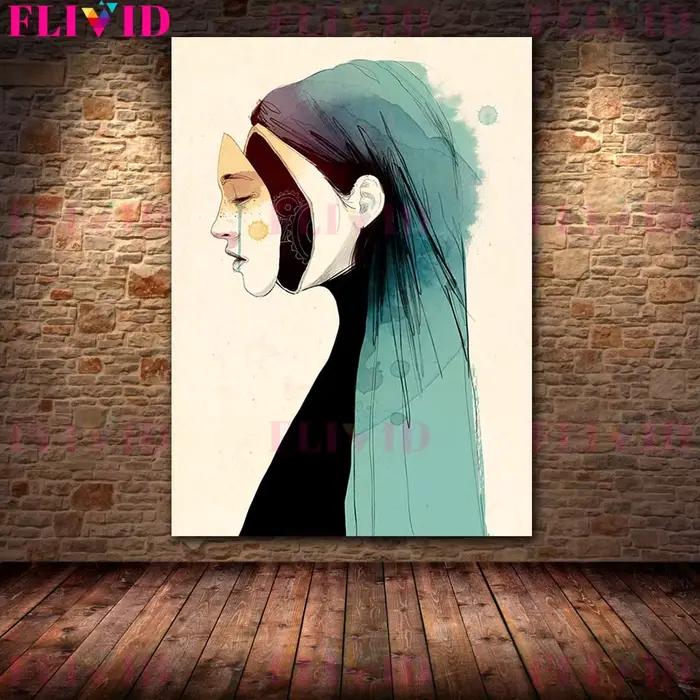 Affiche murale Vintage pour filles, toile d'art abstrait et imprimés, décoration de maison, images m