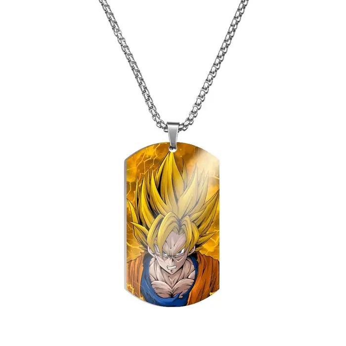 2025 Animation entourant Dragon Ball Super Saiyan le roi singe impression couleur collier en acier i