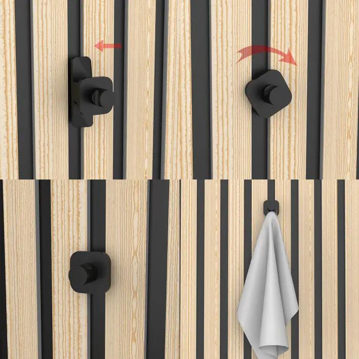 1 panneau insonorisant robuste avec crochet auxiliaire multifonctionnel, noir/blanc, adapté aux pann