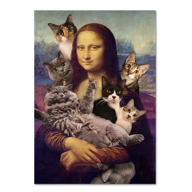 Tableaux sur toile de la célèbre Mona Lisa de Léonard de Vinci, affiches et impressions d'art mural,