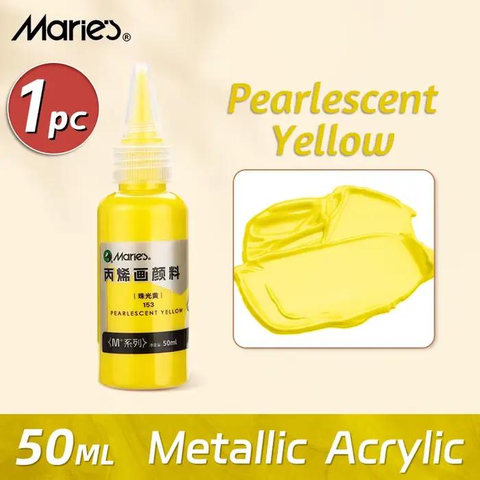 Peinture acrylique métallique Marie's 50ml, Pigments nacrés riches et brillants avec bouteille, arge