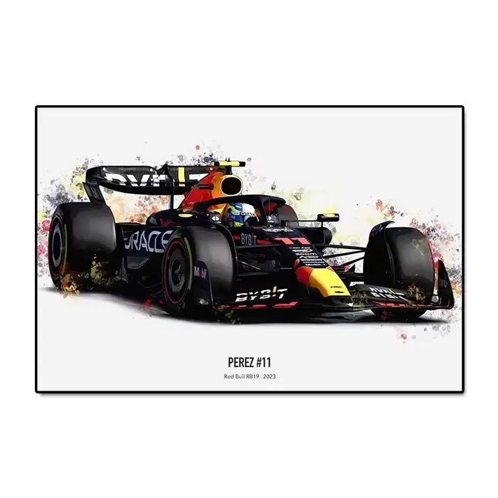Toile de peinture décorative formule Hamilton W Leclerc SF, course à l'aquarelle, Verstappen, voitur