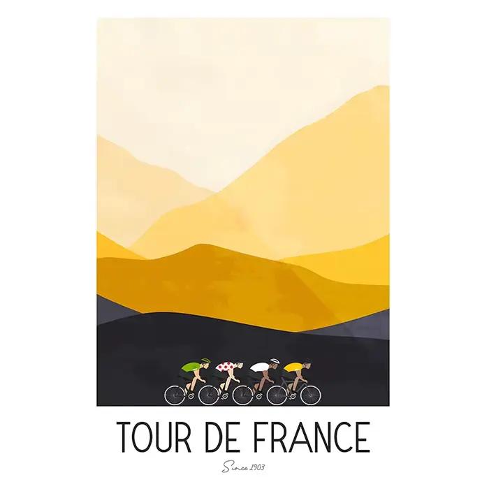 Affiche De vélo De montagne française, peinture sur toile, images d'art murales, décoration De maiso
