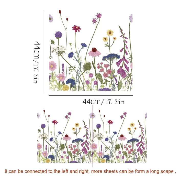Film de bordure de vitrail floral coloré, leges s'accrochent perfecTransparent pour décalcomanie, au