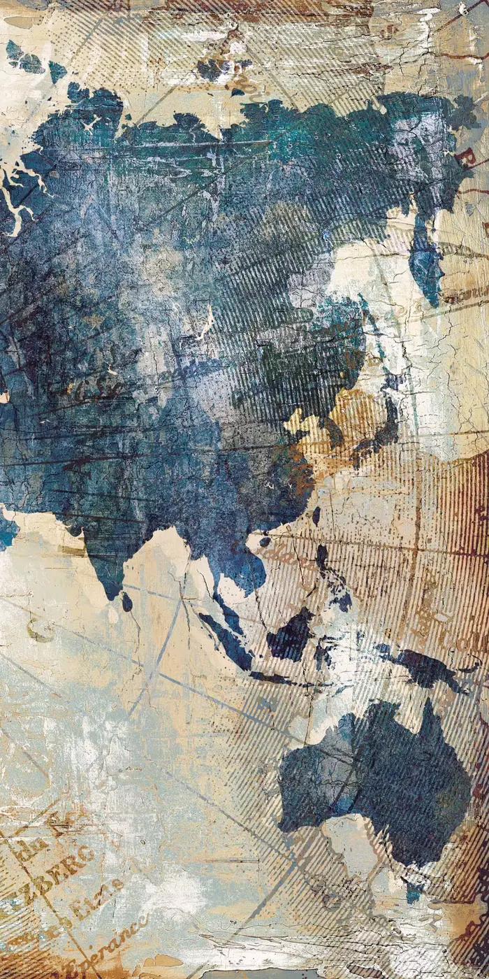 Toile d'art mural abstrait, peintures de carte du monde pour salon, affiches et images de chambre à