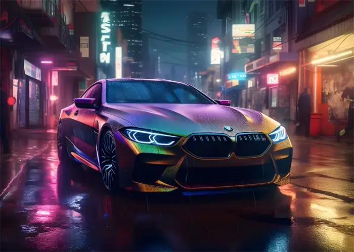 Affiche de voiture Pop de renommée mondiale, voitures de luxe urbaines colorées au néon, SUV de Spor