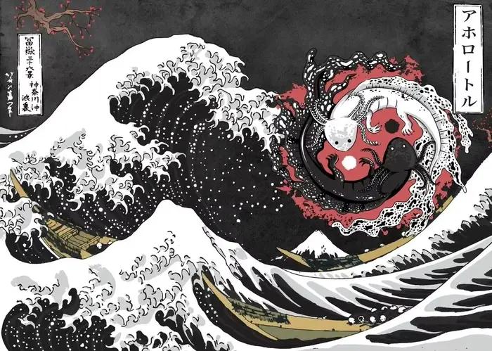 Peinture sur toile grande ondulée Kana Nagawa, affiche d'art abstrait, impression murale japonaise r