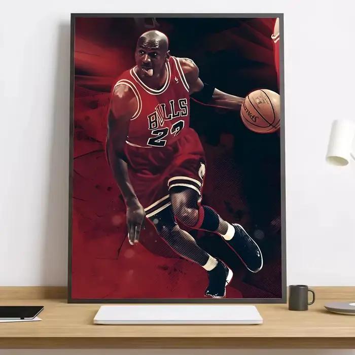 Peinture m-michael j-jordan, calligraphie, toile HD, affiche, salon, chambre à coucher, bar, décorat