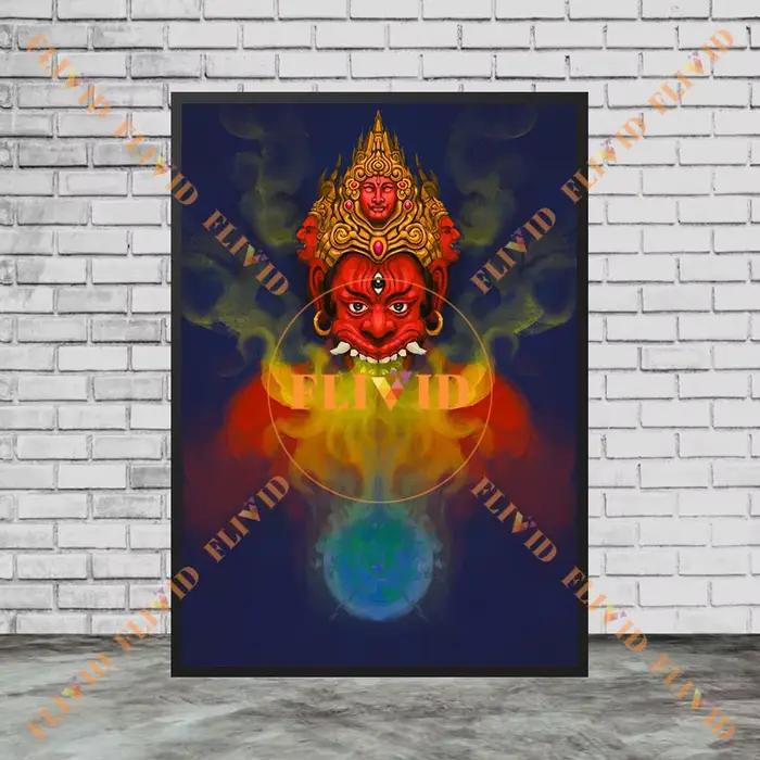 Narasimha l'incarnation de Vishnu Garnesh Hanuman affiche images murales pour décor d'église mur Art