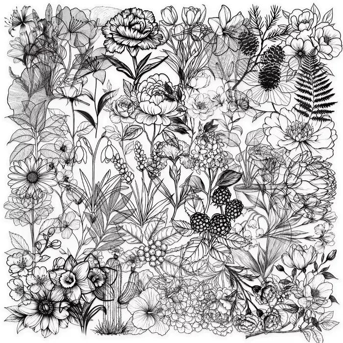 Autocollants à motifs de plantes noires et blanches, 50 pièces, parfaits pour les coques de téléphon