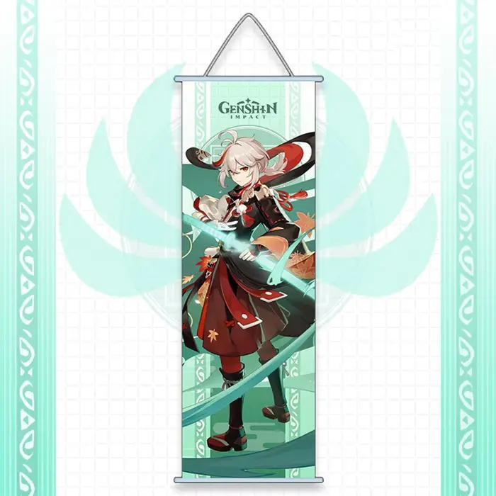 Genshin Impact Scroll Canvas Wall Conface Painting, Klee Xiao Ganyu Hutao, Home Cosplay Anime Poster
