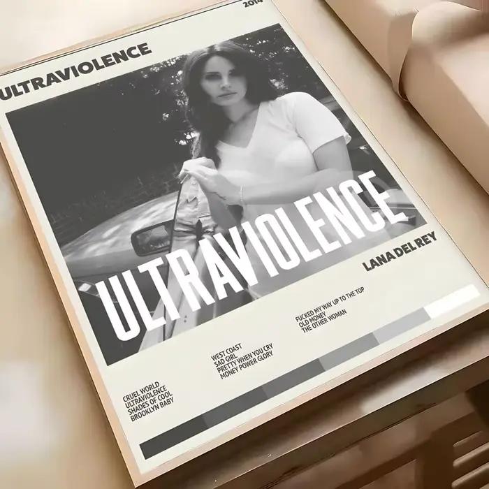 Lana Del Rey – affiche d'album de musique chaude, autocollant d'art mural HD étanche, décor esthétiq