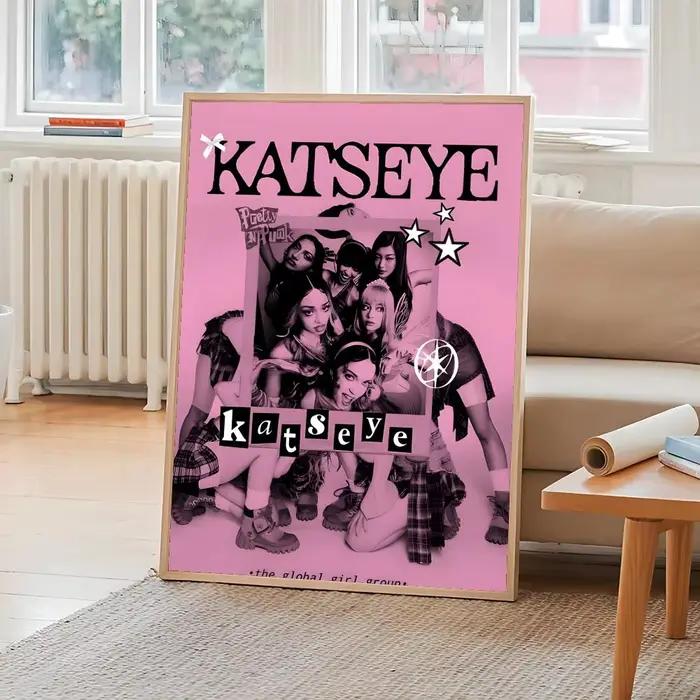 K-kATSEYE Band Poster Art Painting Poster With Prints Home Bedroom Living Room Decoration