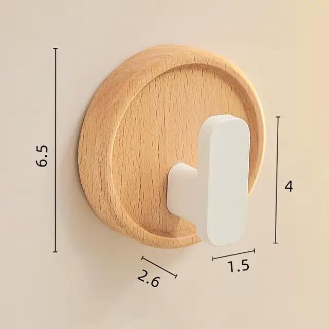 Nouveaux crochets décoratifs en bois, tenture murale circulaire pour vêtements, clés, serviettes, cr