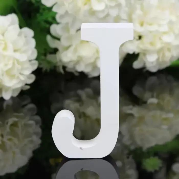 Lettre en bois blanche avec nom de l'alphabet personnalisé, accessoire de décoration murale pour la