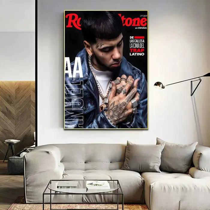 Anuel AA Real Hasta La Muerte - Affiches vintage classiques de l'album musical - Affiches murales ré