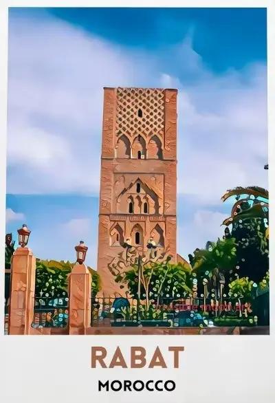 Affiche d'art de voyage marocain Casablanca Marrakesh Fes, peinture sur toile, imprimés muraux, imag