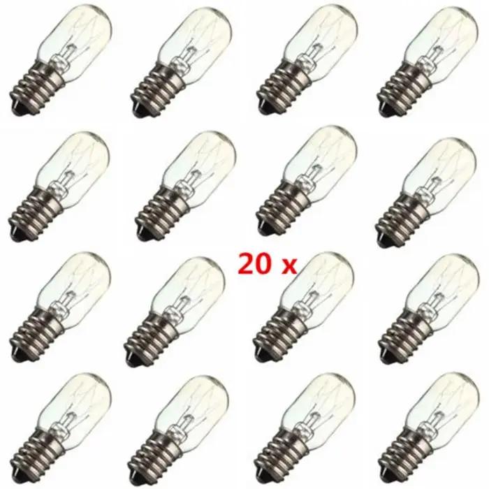 20 pièces E14 lampe à sel Globe ampoule 15W réfrigérateur ampoule de remplacement four ampoules en v