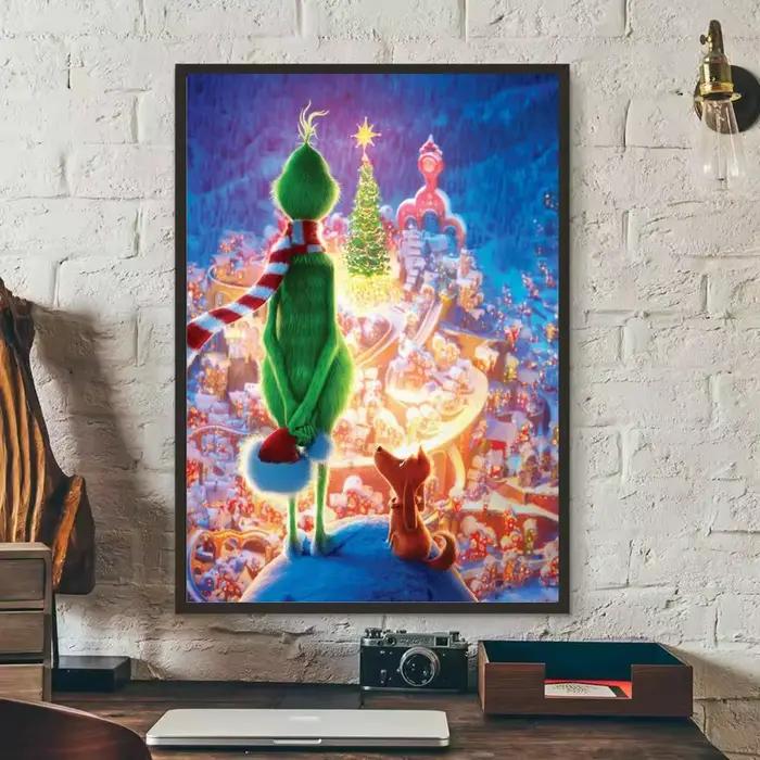 Classique chaud joyeux noël le G-Grinch affiche autocollant parfait auto-adhésif mur Art conçu pour