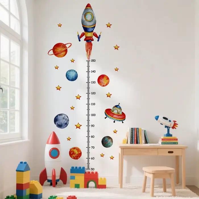 Autocollants muraux pour tableau de croissance des enfants, 2 feuilles – Suivi de la taille et de la