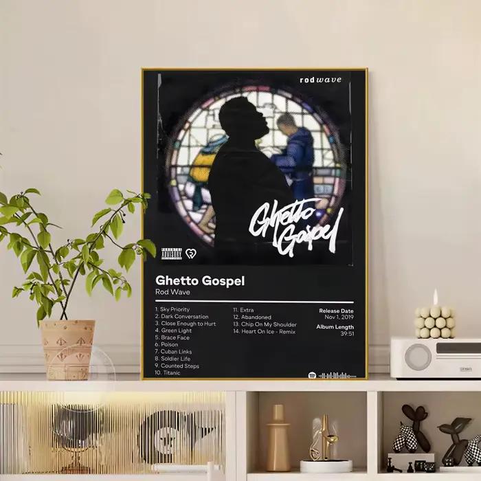 Affiche de rappeur Singer R-Rod Wave, polyvalente, HD, étanche, Art mural, décor auto-adhésif pour n