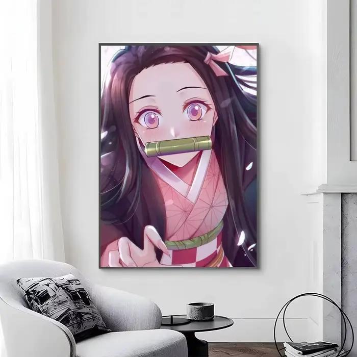 Affiches autocollantes imperméables avec personnages d'anime N-nezuko, idéales pour la décoration du