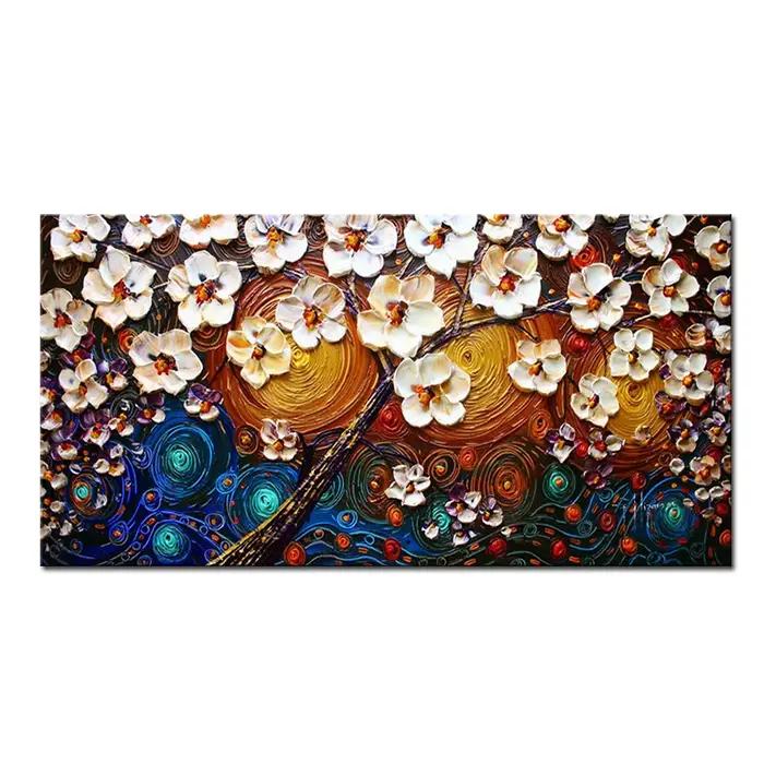 Peinture à l'huile de fleurs, toile d'art imprimée, affiches et imprimés d'art mural, peinture sur t