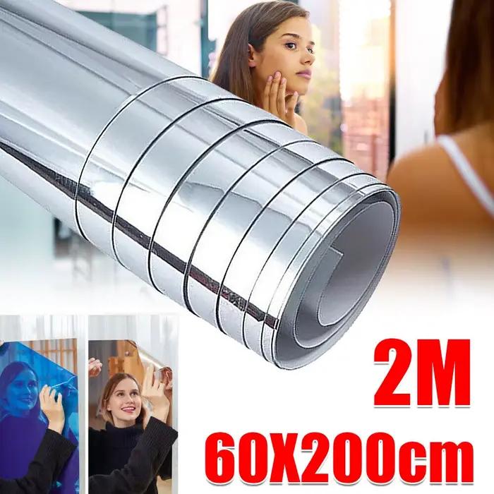 Grand Rouleau d'Autocollant Mural Miroir, Décoration Auto-Adhésive pour Salle d'Accueil, à Coller So