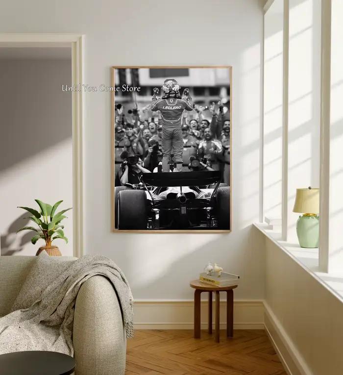 Affiche imprimée en noir et blanc de la série F1 Racing Driver, images sur toile pour la maison, décor mural moderne, peinture sans cadre