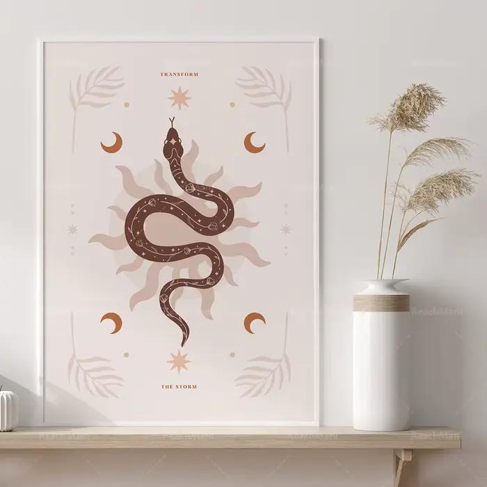 Boho serpent art, animal compact