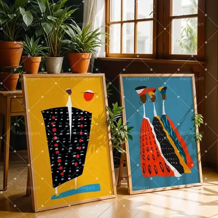 Peinture sur toile abstraite géométrique