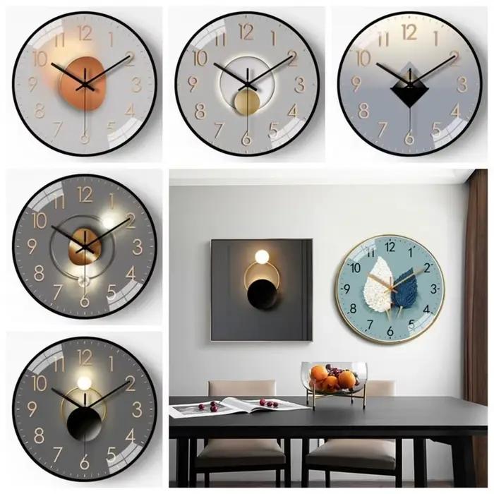 Décor moderne 8 pouces horloge murale mouvement silencieux mode