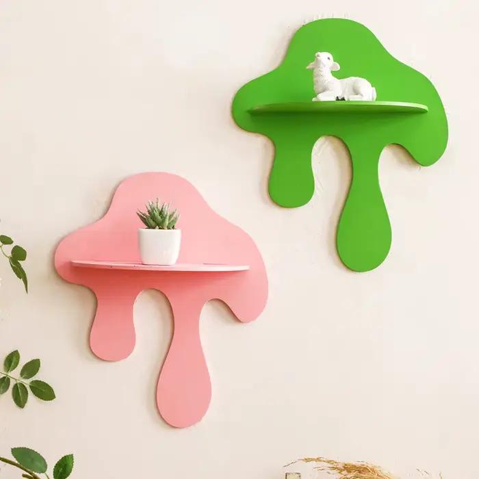 Étagère murale rustique Boho en bois de pin