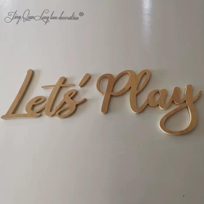 Panneau mural Let's PLAY – Décor de salle de jeux pour enfants – Chambre à coucher