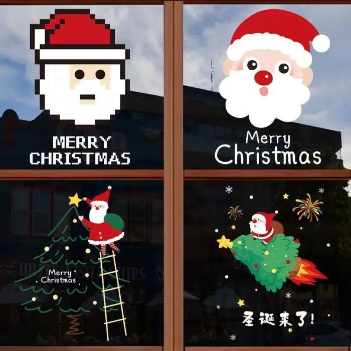 Autocollants colorés du père noël