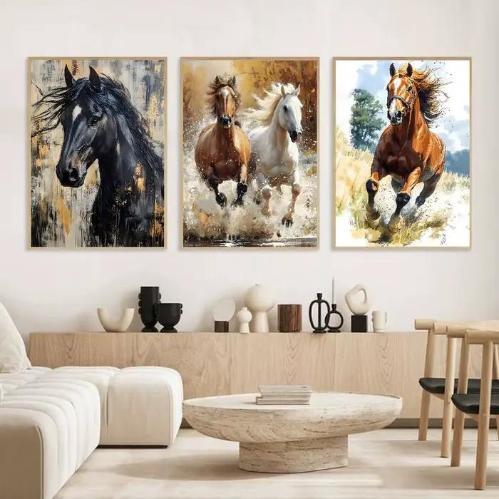 Beau cheval aquarelle peinture toile affiche HD Art collant mur étanche maison salon chambre Bar décoration esthétique