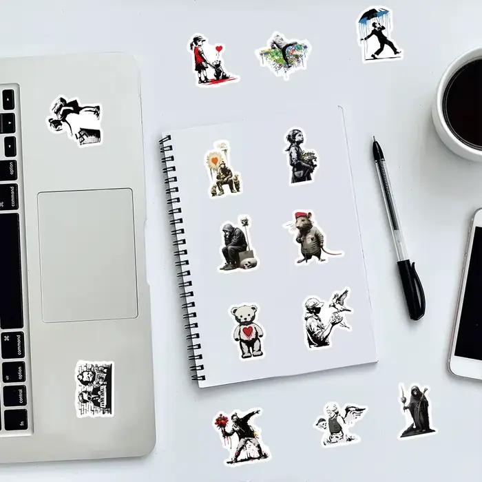 100 autocollants Banksy Art Graffiti DIY créatifs pour skateboard
