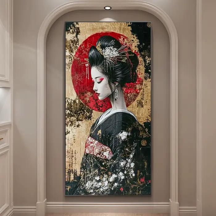 Peinture de Geisha japonaise abstraite pour femme