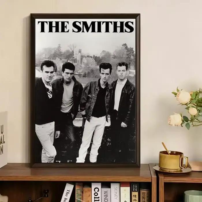Affiche sur toile avec peinture et calligraphie du groupe The s-Smiths
