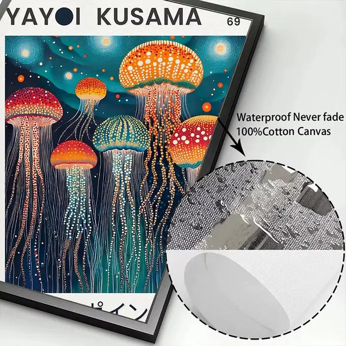 Yayoi Kusama affiche sur toile méduse Art