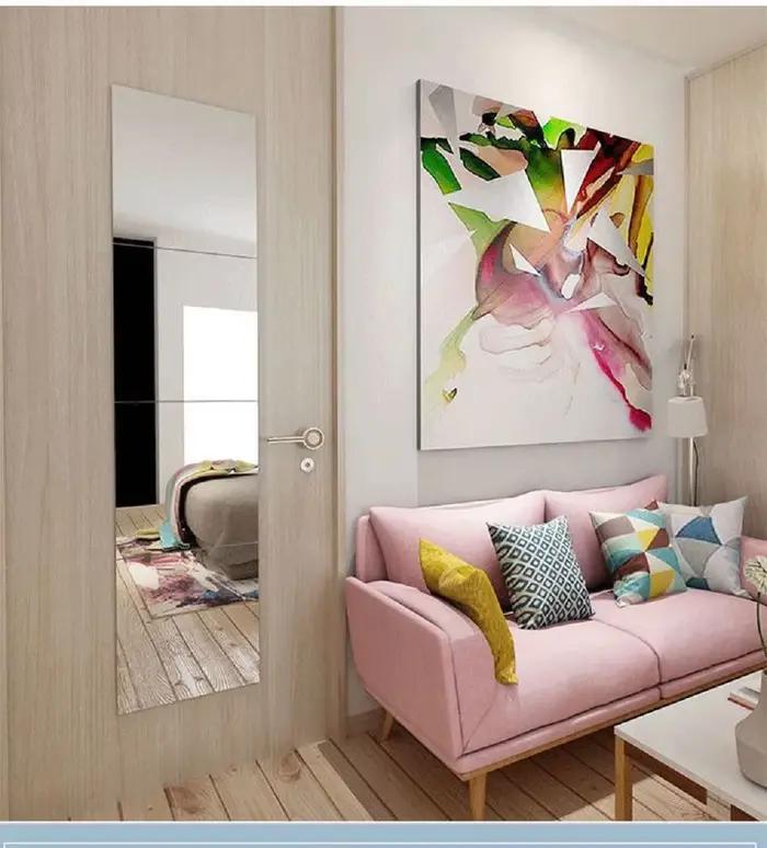 Miroir Carré Autocollant Mural en Acrylique Souple