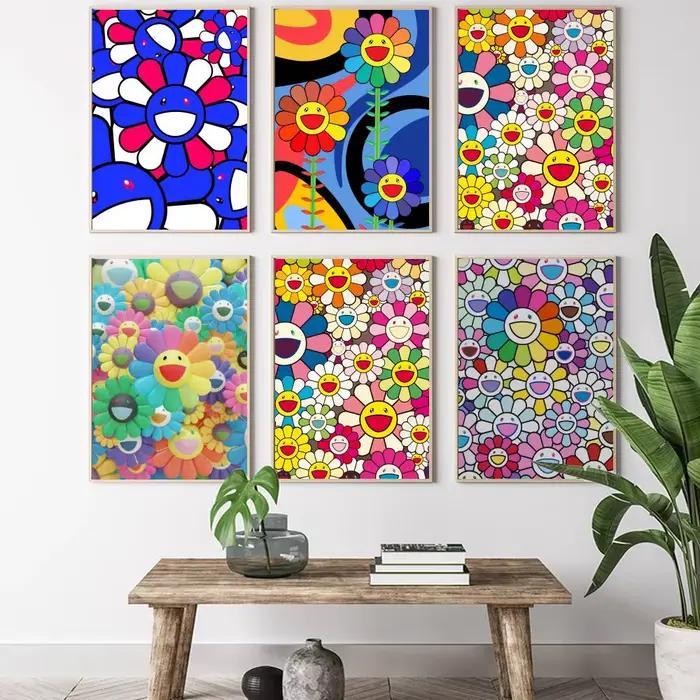 Affiche sur toile HD, peinture de fleurs