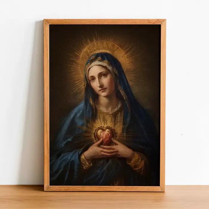 Affiche d'art mural imprimée de la vierge marie