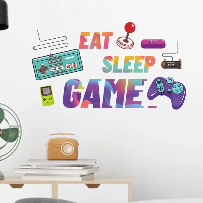 1 pièces autocollants muraux Gamer venir sur chambre salon électrique garçon jouer jeu dessin animé Stickers