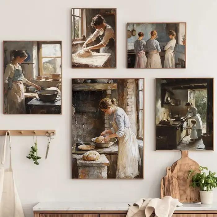 Affiches et imprimés de peinture de cuisine de femme française