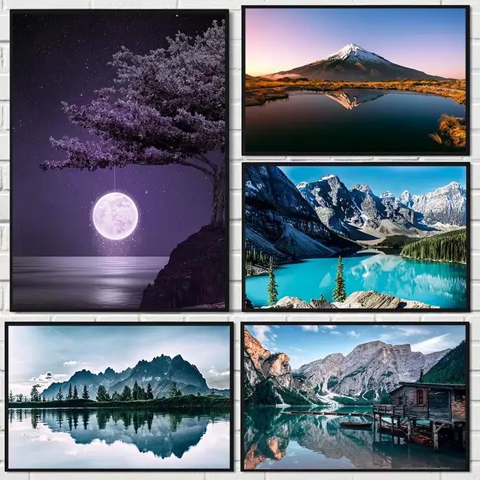 Affiches d'impression de toile de paysage naturel nordique