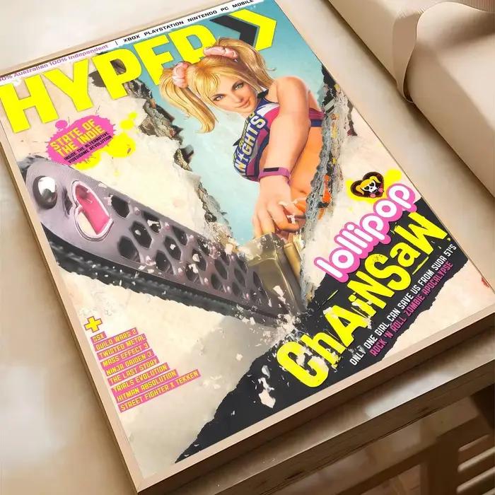 Poster et impressions murales « Classic Hot Lollipop Game Chainsaw Cute Girl » pour chambre moderne