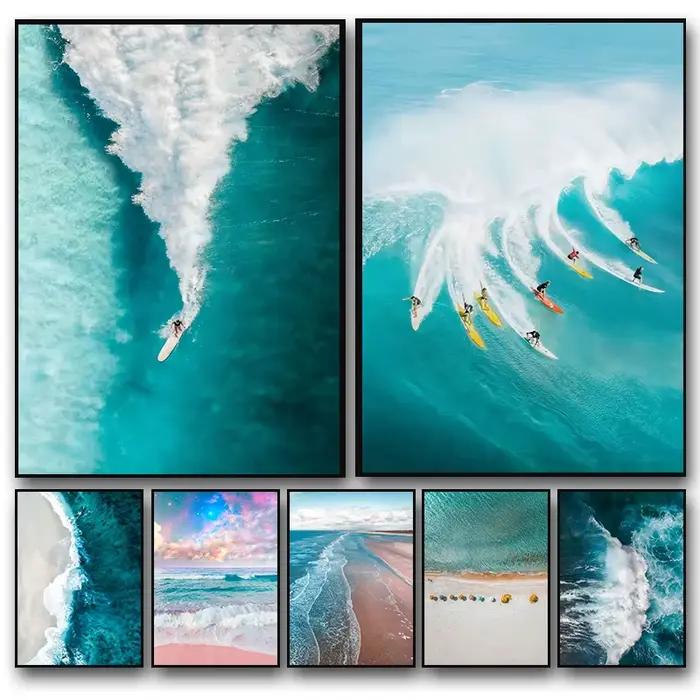 Toile de peinture de paysage marin de plage